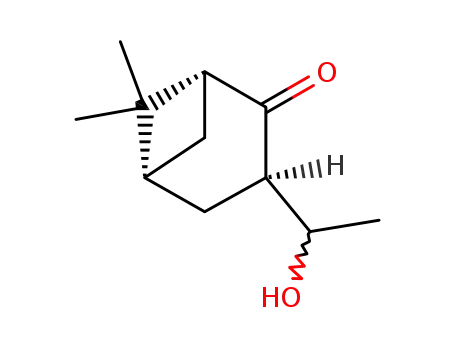 Molecular Structure of 72453-38-4 ((1R,3R,5R)-6,6-Dimethyl-3-(1-hydroxyethyl)bicyclo<3.1.1>heptan-2-one)