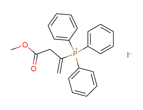 Molecular Structure of 104803-79-4 (Phosphonium, (3-methoxy-1-methylene-3-oxopropyl)triphenyl-, iodide)