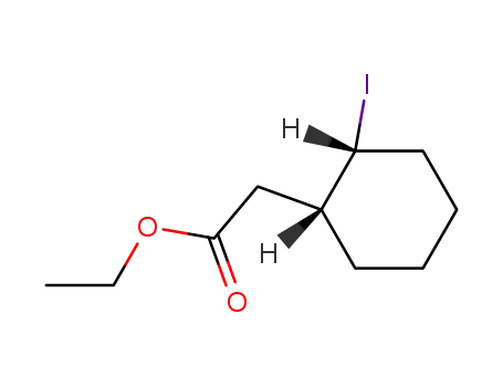 Molecular Structure of 81355-13-7 (((1R,2R)-2-Iodo-cyclohexyl)-acetic acid ethyl ester)