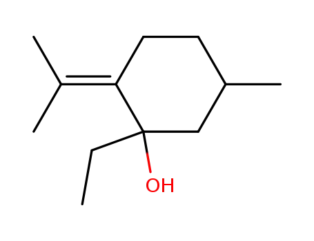 Molecular Structure of 18369-31-8 (1-ethyl-2-isopropylidene-5-methyl-cyclohexanol)