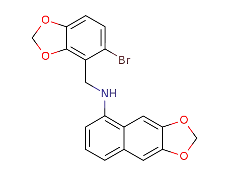 Molecular Structure of 93666-99-0 (N-(6'-bromo-2',3'-methylenedioxybenzyl)-6,7-methylenedioxy-1-naphthylamine)
