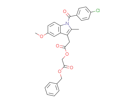 Molecular Structure of 53164-04-8 (<1-(4-Chlorbenzoyl)-5-methoxy-2-methylindol-3-acetoxy>essigsaeurebenzylester)