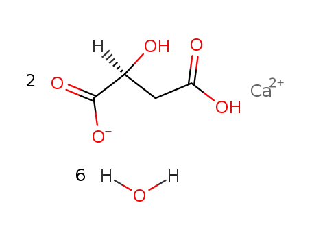 Molecular Structure of 5743-32-8 (Butanedioic acid, hydroxy-, calcium salt (2:1), hexahydrate)