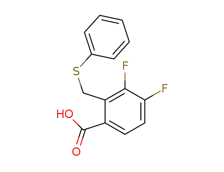 Molecular Structure of 2136287-65-3 (3,4-difluoro-2-((phenylthio)methyl)benzoic acid)
