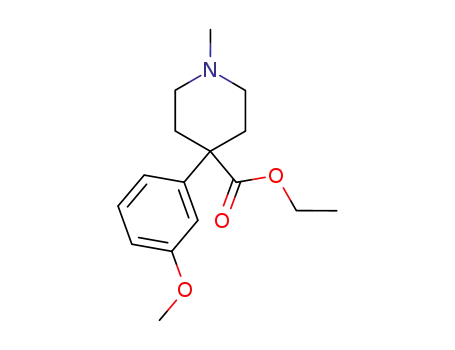 Molecular Structure of 63080-01-3 (4-Piperidinecarboxylic acid, 4-(3-methoxyphenyl)-1-methyl-, ethyl ester)