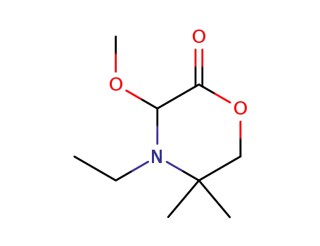 Molecular Structure of 137668-70-3 (2-Morpholinone, 4-ethyl-3-methoxy-5,5-dimethyl-)