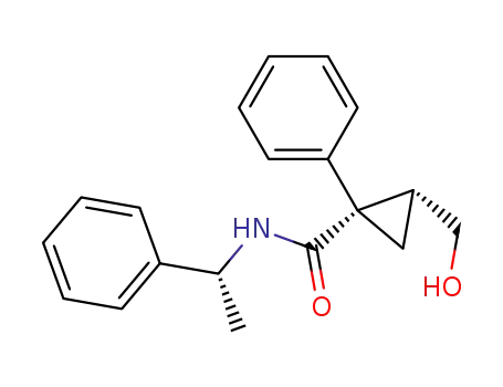 Molecular Structure of 96847-49-3 ((1S,2R)-2-(hydroxymethyl)-1-phenyl-N-[(1R)-1-phenyl-ethyl]cyclopropanecarboxamide)
