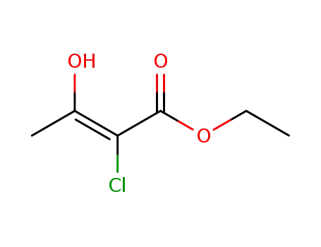 Molecular Structure of 115538-75-5 ((E)-2-Chloro-3-hydroxy-but-2-enoic acid ethyl ester)