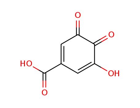 Molecular Structure of 65271-60-5 (1,5-Cyclohexadiene-1-carboxylic acid, 5-hydroxy-3,4-dioxo-)