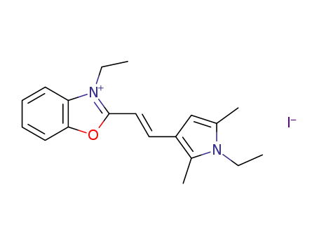3-ethyl-2-[(E)-2-(1-ethyl-2,5-dimethylpyrrol-3-yl)ethenyl]-1,3-benzoxazol-3-ium;iodide