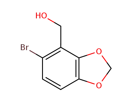 Molecular Structure of 669051-19-8 (1,3-Benzodioxole-4-methanol, 5-bromo-)