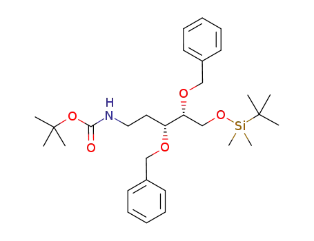 Molecular Structure of 943135-45-3 ((2R,3R)-5-[N-(tert-butoxycarbonyl)amino]-2,3-dibenzyloxy-1-(tert-butyl-dimethylsilyloxy)pentane)