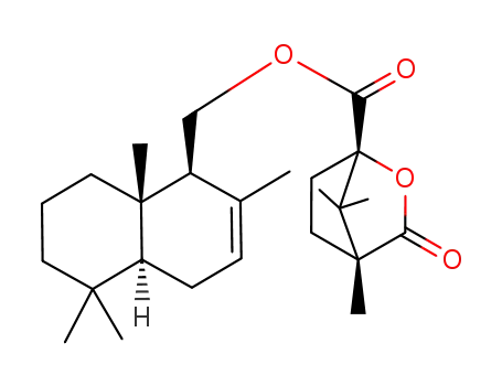 Molecular Structure of 197522-61-5 ((1S,4R)-4,7,7-Trimethyl-3-oxo-2-oxa-bicyclo[2.2.1]heptane-1-carboxylic acid (1S,4aS,8aS)-2,5,5,8a-tetramethyl-1,4,4a,5,6,7,8,8a-octahydro-naphthalen-1-ylmethyl ester)