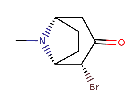 Molecular Structure of 62251-43-8 (8-Azabicyclo[3.2.1]octan-3-one, 2-bromo-8-methyl-, endo-)