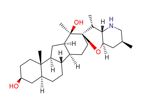 Molecular Structure of 17008-94-5 ((23<i>R</i>)-17,23-epoxy-(5α,13β<i>H</i>)-veratrane-3β,13-diol)