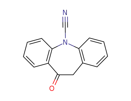 Molecular Structure of 78880-65-6 (10,11-dihydro-10-oxo-5H-dibenz[b,f]azepine-5-carbonitrile)