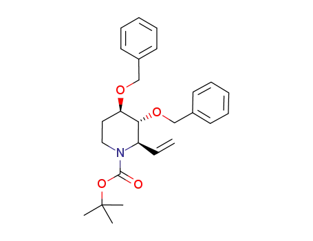 Molecular Structure of 943135-40-8 ((2R,3R,4R)-N-tert-butoxycarbonyl-3,4-dibenzyloxy-2-vinylpiperidine)