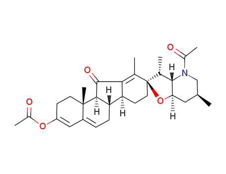 Molecular Structure of 17009-02-8 ((23<i>R</i>)-3-acetoxy-28-acetyl-17,23-epoxy-veratra-3,5,12-trien-11-one)