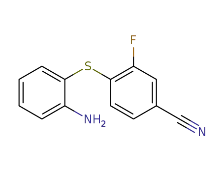 Molecular Structure of 214483-59-7 (4-((2-aminophenyl)thio)-3-fluorobenzonitrile)