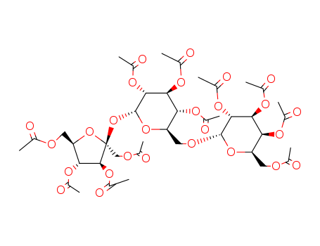 a-D-Glucopyranoside,1,3,4,6-tetra-O-acetyl-b-D-fructofuranosyl O-2,3,4,6-tetra-O-acetyl-a-D-galactopyranosyl-(1®6)-, 2,3,4-triacetate