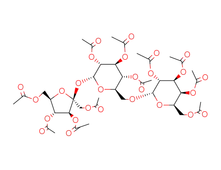 Molecular Structure of 6424-12-0 (RAFFINOSE UNDECAACETATE)