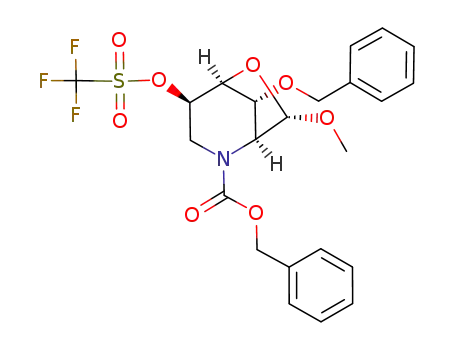 (1S,4R,5S,7S,8R)-8-Benzyloxy-7-methoxy-4-trifluoromethanesulfonyloxy-6-oxa-2-aza-bicyclo[3.2.1]octane-2-carboxylic acid benzyl ester