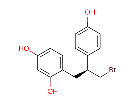 Molecular Structure of 1383121-33-2 ((S)-4-(3-bromo-2-(4-hydroxyphenyl)propyl)benzene-1,3-diol)