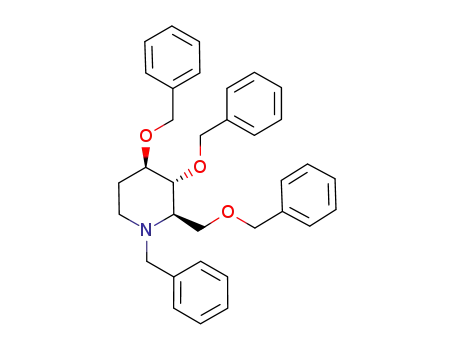 Molecular Structure of 1129725-82-1 ((2S,3R,4R)-1-benzyl-3,4-bis(benzyloxy)-2-[(benzyloxy)methyl]piperidine)