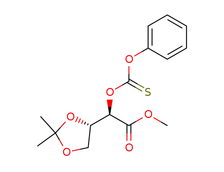 Molecular Structure of 116556-67-3 (Methyl 3,4-O-isopropylidene-2-O-phenoxythiocarbonyl-L-threonate)