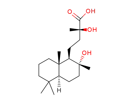 Molecular Structure of 4176-94-7 ((1R,4aα,αR)-2,5,5,8aβ,α-Pentamethyl-2α,α-dihydroxydecalin-1β-butyric acid)