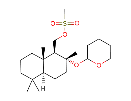 Molecular Structure of 188539-96-0 (Methanesulfonic acid (1S,2R,4aS,8aS)-2,5,5,8a-tetramethyl-2-(tetrahydro-pyran-2-yloxy)-decahydro-naphthalen-1-ylmethyl ester)