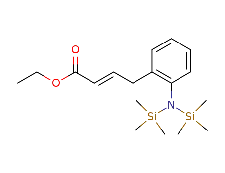 Molecular Structure of 126742-92-5 ((E)-4-[2-(1,1,1,3,3,3-Hexamethyl-disilazan-2-yl)-phenyl]-but-2-enoic acid ethyl ester)