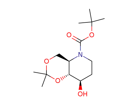 Molecular Structure of 768387-41-3 ((4aR,8R,8aR)-tert-butyl hexahydro-8-hydroxy-2,2-dimethyl[1,3]dioxino[5,4-b]pyridine-5-carboxylate)