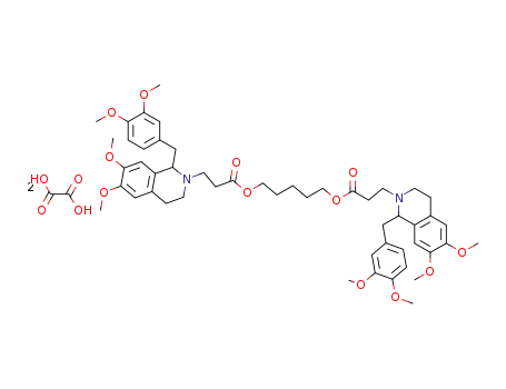Molecular Structure of 96687-52-4 ((1R,1'R)-2,2'-(3,11-Dioxo-4,10-dioxatridecamethylene)-bis-(1,2,3,4-tetrahydro-6,7-dimethoxy-1-veratrylisoquindline)-dioxalate)