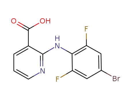 Molecular Structure of 1035689-99-6 (2-(4-bromo-2,6-difluorophenylamino)nicotinic acid)