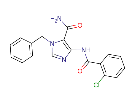 Molecular Structure of 219935-35-0 (4-(2-chlorobenzoylamino)-1-benzyl-5-imidazolecarboxamide)