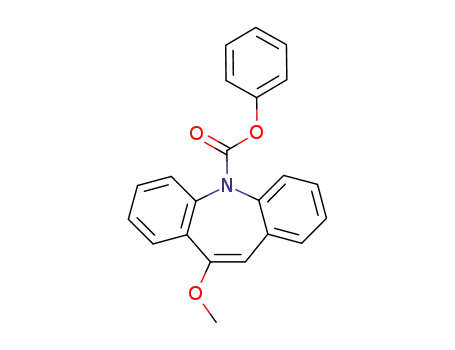 Molecular Structure of 731851-94-8 (10-methoxy-dibenzo[<i>b</i>,<i>f</i>]azepine-5-carboxylic acid phenyl ester)