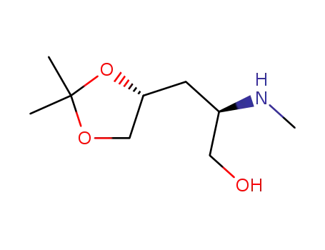 Molecular Structure of 909726-01-8 ((2R,4R)-1,2-O-isopropylidene-4-(methylamino)pentane-1,2,5-triol)