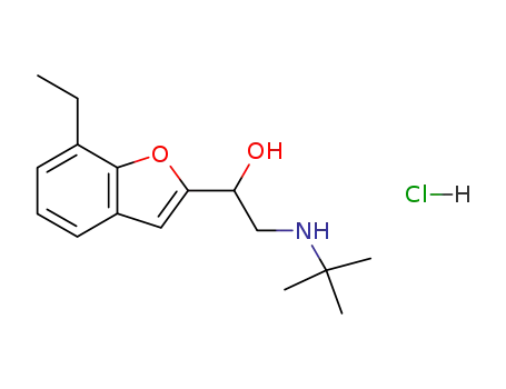 Molecular Structure of 60398-91-6 ((±)-alpha-[[(tert-butyl)amino]methyl]-7-ethyl-2-benzofuranmethanol hydrochloride)