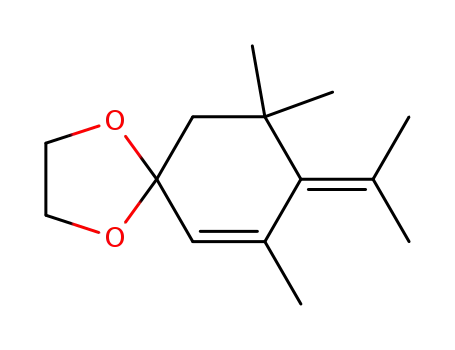 Molecular Structure of 191027-68-6 (8-Isopropylidene-7,9,9-trimethyl-1,4-dioxaspiro[4.5]dec-6-ene)