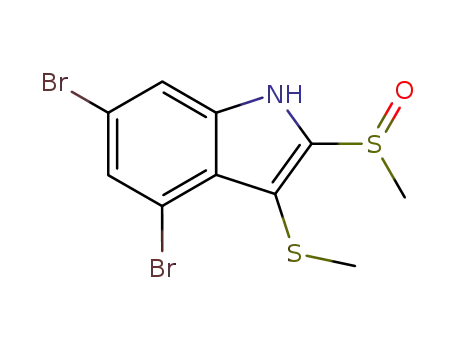 Molecular Structure of 119340-95-3 (4,6-dibromo-3-(methylsulfanyl)-2-(methylsulfinyl)-1H-indole)