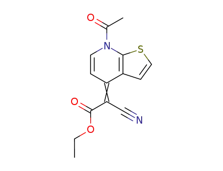 Molecular Structure of 94340-39-3 (Acetic acid, (7-acetylthieno[2,3-b]pyridin-4(7H)-ylidene)cyano-, ethyl
ester)