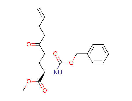 Molecular Structure of 690211-35-9 ((2R)-benzyloxycarbonylamino-5-oxonon-8-enoic acid methyl ester)