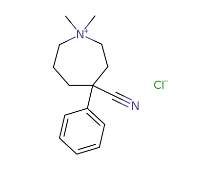 Molecular Structure of 109449-75-4 (4-cyano-1,1-dimethyl-4-phenyl-hexahydro-azepinium; chloride)