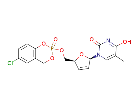 1-[(2R,5S)-5-(6-Chloro-2-oxo-4H-2λ<sup>5</sup>-benzo[1,3,2]dioxaphosphinin-2-yloxymethyl)-2,5-dihydro-furan-2-yl]-5-methyl-1H-pyrimidine-2,4-dione