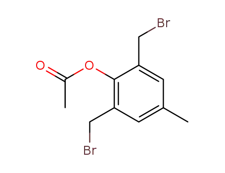 Molecular Structure of 6453-01-6 (1,3-bis(bromomethyl)-2-acetoxy-5-methylbenzene)