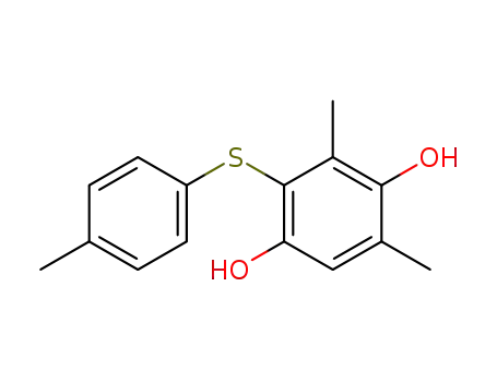 Molecular Structure of 30771-69-8 (3,5-dimethyl-2-(p-tolylthio)benzene-1,4-diol)