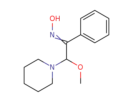 Molecular Structure of 30859-42-8 (2-Methoxy-1-phenyl-2-piperidin-1-yl-ethanone oxime)