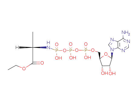 Molecular Structure of 113693-26-8 (ethyl ester of adenosine 5'-triiphospho-(P<sub>γ</sub>-> N)-alanine)