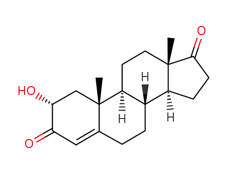 Molecular Structure of 571-17-5 (2alpha-Hydroxyandrost-4-ene-3,17-dione)